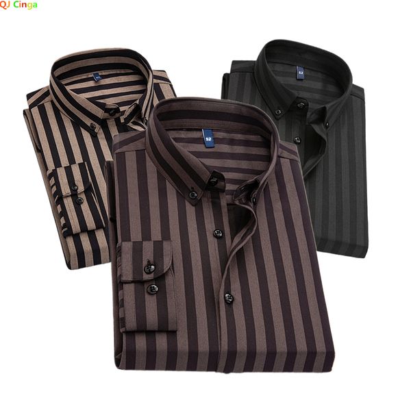 mens casual shirts black striped long sleeve shirt single breasted with square collar yellow brown camisas para hombre m5xl 230214, White;black
mens casual shirts black striped long sleeve shirt single breasted with square collar yellow brown camisas para hombre m5xl 230214, White;black