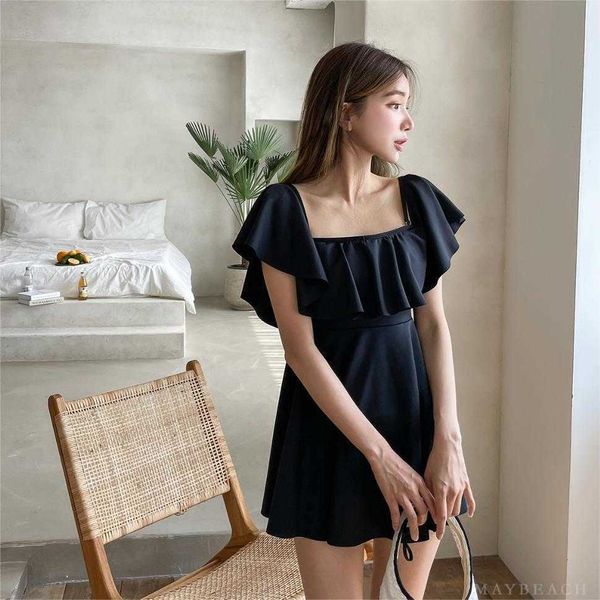 off shoulder fashion big swimwear flounced cover belly backless slimming, White;black
off shoulder fashion big swimwear flounced cover belly backless slimming, White;black