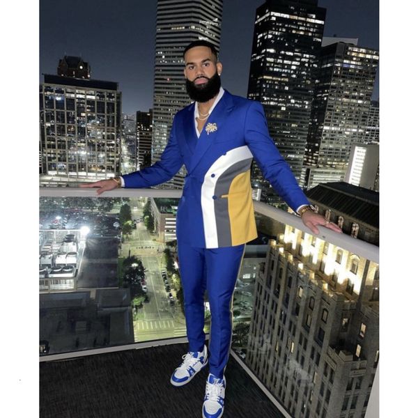men's suits blazers casual wear patchwork blazer trousers blue men suits customized costume homme wedding groom prom clothes 2pcs male, White;black
men's suits blazers casual wear patchwork blazer trousers blue men suits customized costume homme wedding groom prom clothes 2pcs male, White;black