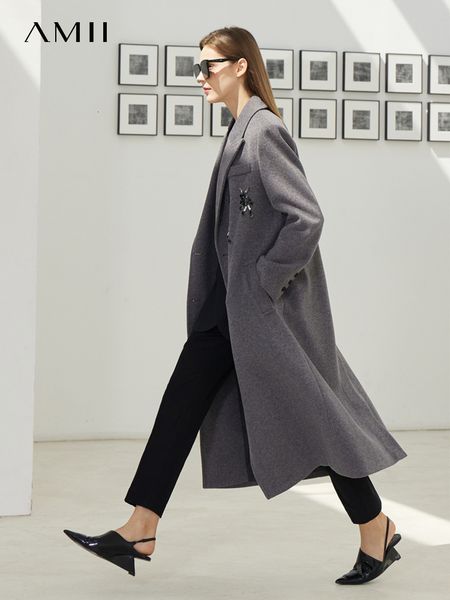 women's jackets amii minimalism long coat women winter doublebreasted solid french style fashion art drill clothing 72240086 230215, Black;brown
women's jackets amii minimalism long coat women winter doublebreasted solid french style fashion art drill clothing 72240086 230215, Black;brown