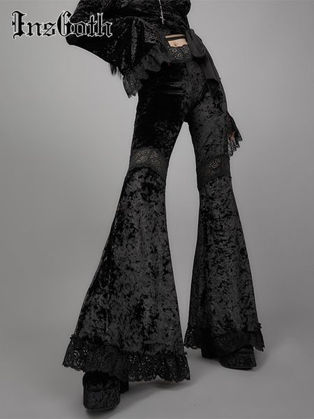 women's pants capris insgoth mall goth high waist flared pants aesthetic lace patchwork trousers women vintage elegant velvet christmas, Black;white
women's pants capris insgoth mall goth high waist flared pants aesthetic lace patchwork trousers women vintage elegant velvet christmas, Black;white
