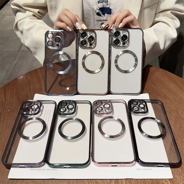new luxury transparent electroplated magsafe case for iphone 14 13 12 11 pro max plus soft wireless charger protector cover
new luxury transparent electroplated magsafe case for iphone 14 13 12 11 pro max plus soft wireless charger protector cover