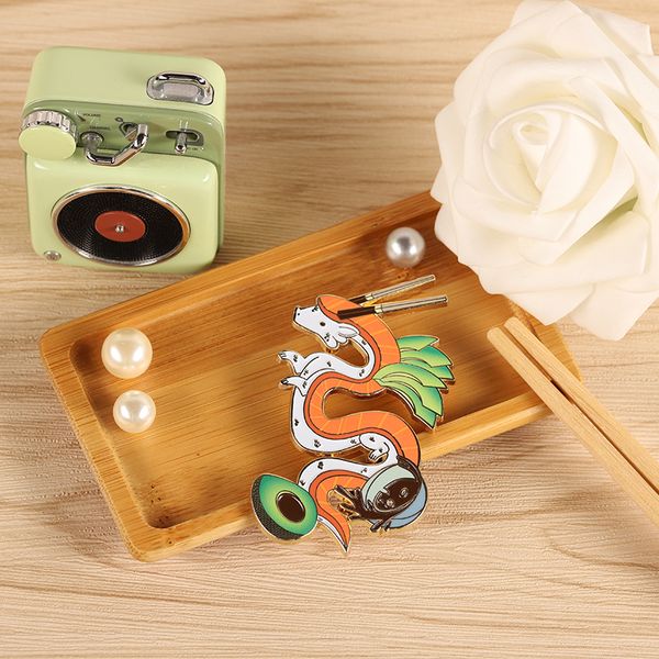 salmon dragon metal badge lovely brooch, Gray 
salmon dragon metal badge lovely brooch, Gray