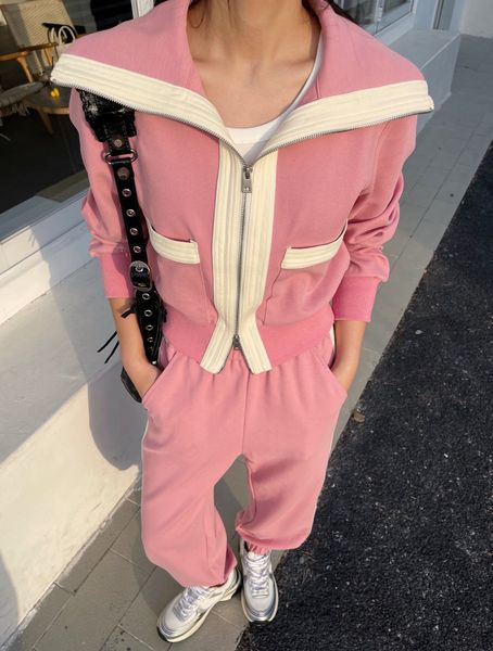 women's tracksuits fashion brand long sleeve gathered waist cardigan with trousers pink colour, Gray
women's tracksuits fashion brand long sleeve gathered waist cardigan with trousers pink colour, Gray