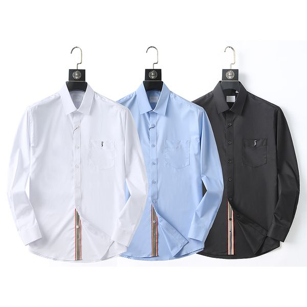 men's shirts stretch elastic long sleeve tees designer brand luxury symbol embroidery striped shirt 2023 spring summer casual mens clo, White;black
men's shirts stretch elastic long sleeve tees designer brand luxury symbol embroidery striped shirt 2023 spring summer casual mens clo, White;black