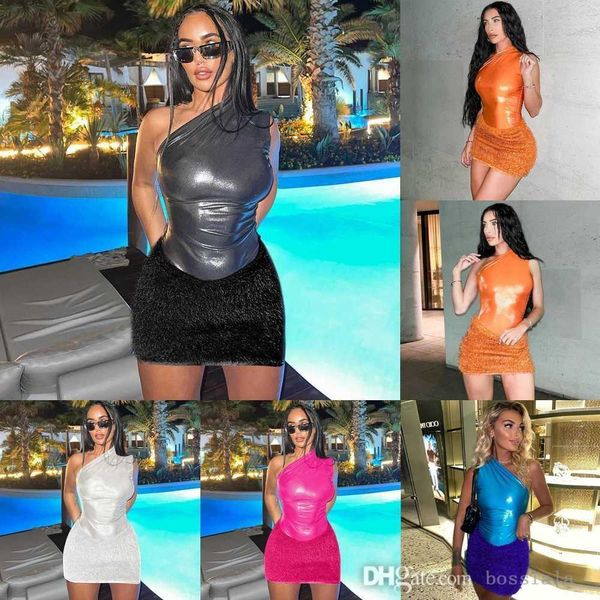 casual dresses women desinger clothing two piece set fashion splicing one shoulder sleeveless plush backing outfits, Black;gray
casual dresses women desinger clothing two piece set fashion splicing one shoulder sleeveless plush backing outfits, Black;gray