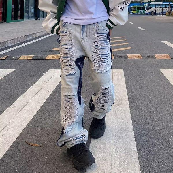 high street graphic embroidery grunge baggy men jeans pants ripped hole hip hop loose straight denim trousers pantalones, Blue
high street graphic embroidery grunge baggy men jeans pants ripped hole hip hop loose straight denim trousers pantalones, Blue