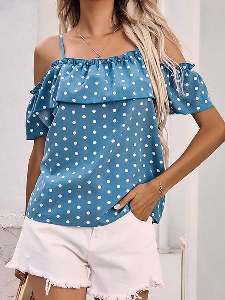 women's t-shirt polka dot blouse shirts women summer off shoulder ruffles sleeve loose casual tshirt female basic shirt j230215, White
women's t-shirt polka dot blouse shirts women summer off shoulder ruffles sleeve loose casual tshirt female basic shirt j230215, White