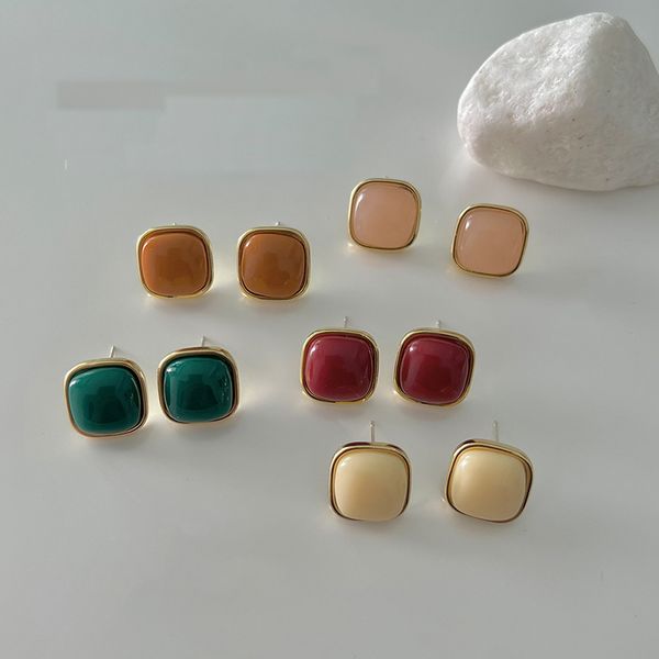 solid square resin stud earrings charm 5 colors nostalgic simple color geometric delicate jewelry earrings holiday gift, Golden
solid square resin stud earrings charm 5 colors nostalgic simple color geometric delicate jewelry earrings holiday gift, Golden