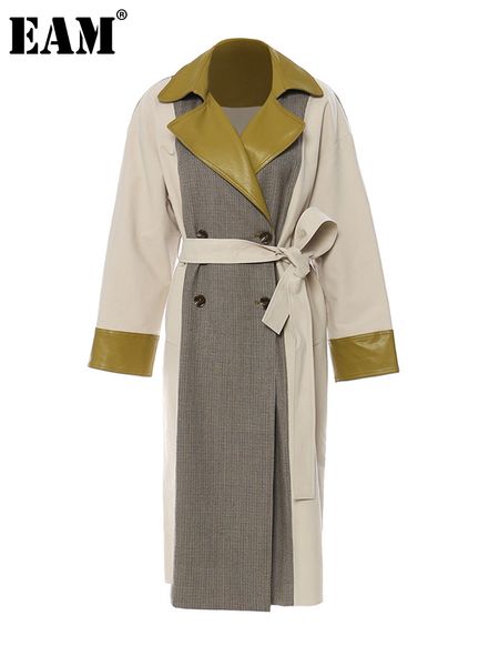 women's trench coats eam women champagne leather plaid big size lapel long sleeve windbreaker fashion spring autumn 2023 1df0725 230215, Tan;black
women's trench coats eam women champagne leather plaid big size lapel long sleeve windbreaker fashion spring autumn 2023 1df0725 230215, Tan;black