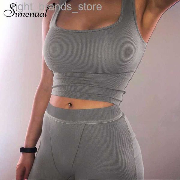 women's tracksuits simenual casual sporty ribbed women matching sets sleeveless workout active wear 2 piece outfits fitness tank and sh, Gray
women's tracksuits simenual casual sporty ribbed women matching sets sleeveless workout active wear 2 piece outfits fitness tank and sh, Gray