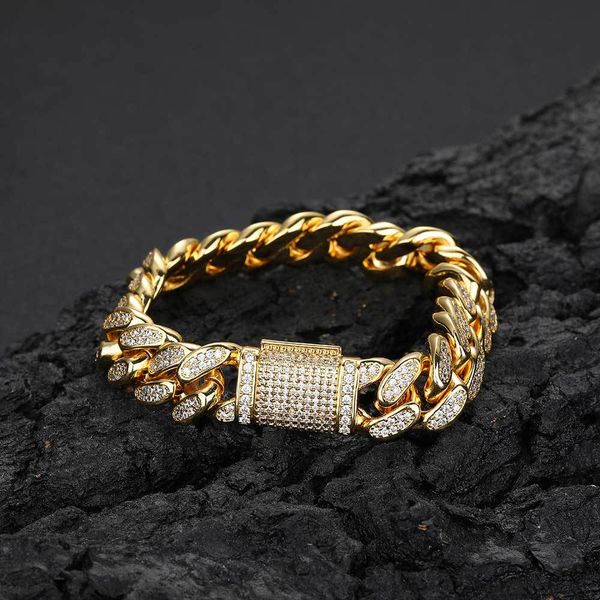 jewelry bracelets tennis 12mm flip buckle double row full diamond cuban chain fashion personalized men's bracelet hip hop with cz gold, Golden;silver
jewelry bracelets tennis 12mm flip buckle double row full diamond cuban chain fashion personalized men's bracelet hip hop with cz gold, Golden;silver