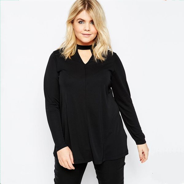 women's plus size t-shirt plus size high collar elegant fashion women solid black v-neck long sleeve spring autumn casual t-shirt blous
women's plus size t-shirt plus size high collar elegant fashion women solid black v-neck long sleeve spring autumn casual t-shirt blous
