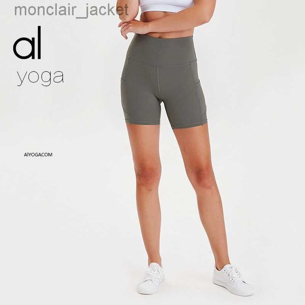 designer alos yoga new sports yoga shorts women's double-sided brushed nude running shorts high waist hip pockets, Black
designer alos yoga new sports yoga shorts women's double-sided brushed nude running shorts high waist hip pockets, Black