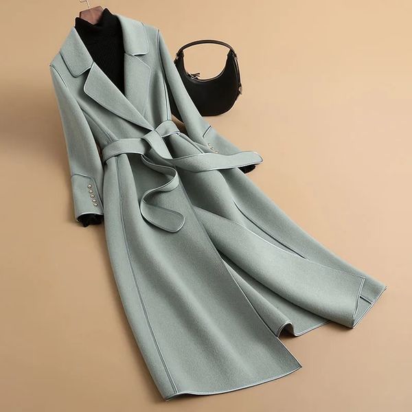 women's jackets fashion doublesided woolen coat women outerwear autumn winter korean slim laceup long wool jacket female overcoat h2599, Black;brown
women's jackets fashion doublesided woolen coat women outerwear autumn winter korean slim laceup long wool jacket female overcoat h2599, Black;brown