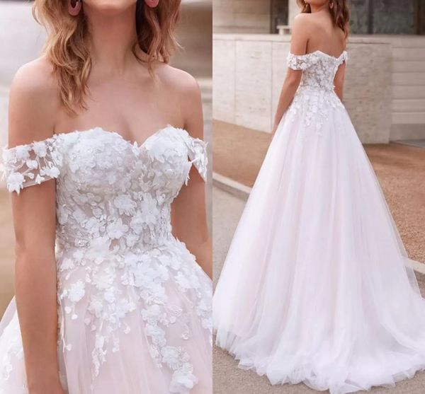 a line flowers wedding dress elegant off shoulder backless lace appliqued long bridal gowns summer garden beach boho robe de mariage, White
a line flowers wedding dress elegant off shoulder backless lace appliqued long bridal gowns summer garden beach boho robe de mariage, White