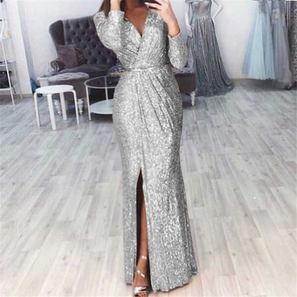casual dresses women dress v neck floor length long sleeve thigh high slit sequin mermaid dresses plus size evening gowns lady elegant dress, Black;gray
casual dresses women dress v neck floor length long sleeve thigh high slit sequin mermaid dresses plus size evening gowns lady elegant dress, Black;gray