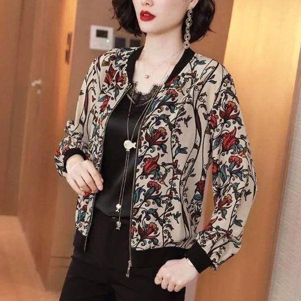 women's jackets summer baseball female jacket korean chiffon women printed jacket long sleeve casual sunscreen thin femme 5xl clothes, Black;brown
women's jackets summer baseball female jacket korean chiffon women printed jacket long sleeve casual sunscreen thin femme 5xl clothes, Black;brown