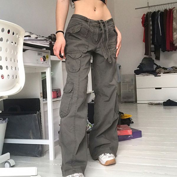 women's jeans y2k black big pockets cargo jeans low waisted zipper streetwear trousers women fashion harajuku basic pants aesthetic 230, Blue
women's jeans y2k black big pockets cargo jeans low waisted zipper streetwear trousers women fashion harajuku basic pants aesthetic 230, Blue