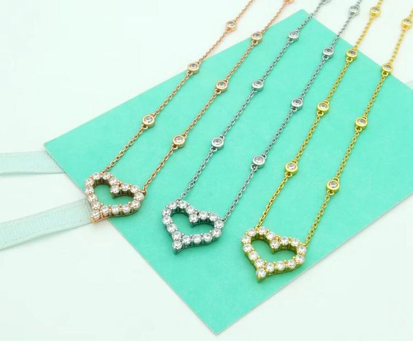 designer women pendant necklace stainless chain luxury heart love diamond necklaces fashion jewerly, Silver
designer women pendant necklace stainless chain luxury heart love diamond necklaces fashion jewerly, Silver