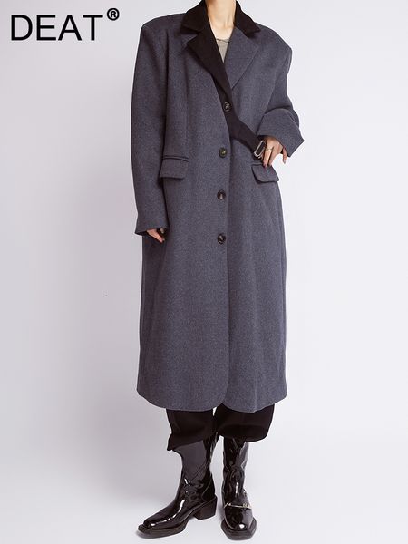 women's jackets deat fashion women coat patchwork notched collar single breasted contrast color pockets long overcoat spring 2023 17a47, Black;brown
women's jackets deat fashion women coat patchwork notched collar single breasted contrast color pockets long overcoat spring 2023 17a47, Black;brown
