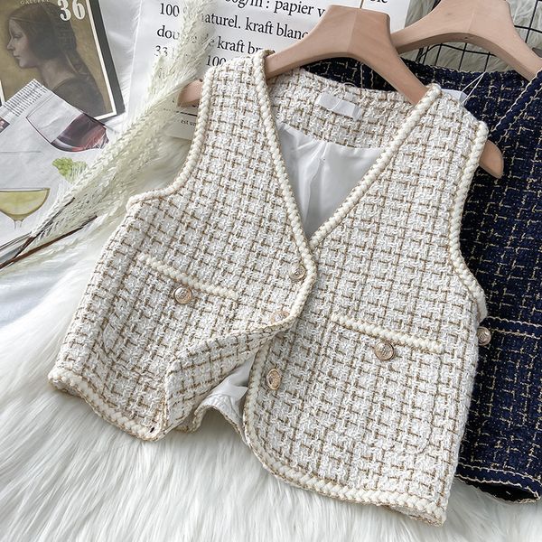 women's vest autumn tweed elegant vintag vneck sleeveless slim pockets waistcoat ladies fashion womens short small 230215, Black;white
women's vest autumn tweed elegant vintag vneck sleeveless slim pockets waistcoat ladies fashion womens short small 230215, Black;white