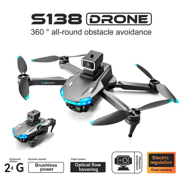 

drones s138 max gps drone 4k professional dual hd camera fpv 1200km aerial pography avoid obstacles in all directions brushless motor foldab