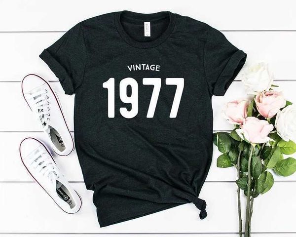 women's t-shirt pure cotton women t shirt vintage 1977 print tshirt ladies short sleeve tee shirt women female clothes camisetas mujer, White
women's t-shirt pure cotton women t shirt vintage 1977 print tshirt ladies short sleeve tee shirt women female clothes camisetas mujer, White