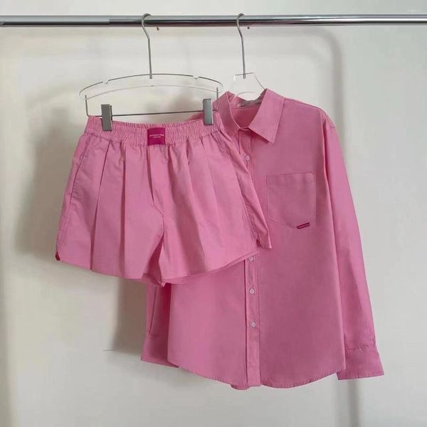 women's tracksuits summer pink set wang letter shirt long shorts elastic casual two, Gray
women's tracksuits summer pink set wang letter shirt long shorts elastic casual two, Gray