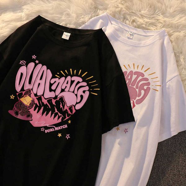 women's t-shirt love print tshirt women's street style cool women's tshirt 2022 summer cute sweet and cool oversized tshirt w, White
women's t-shirt love print tshirt women's street style cool women's tshirt 2022 summer cute sweet and cool oversized tshirt w, White