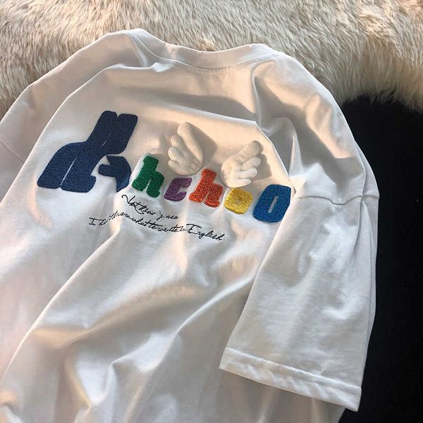 women's t-shirt heavy industry embroidery harajuku shortsleeved tshirt women loose shirt angel oversized tshirt shortsleeved tshirt wom, White
women's t-shirt heavy industry embroidery harajuku shortsleeved tshirt women loose shirt angel oversized tshirt shortsleeved tshirt wom, White