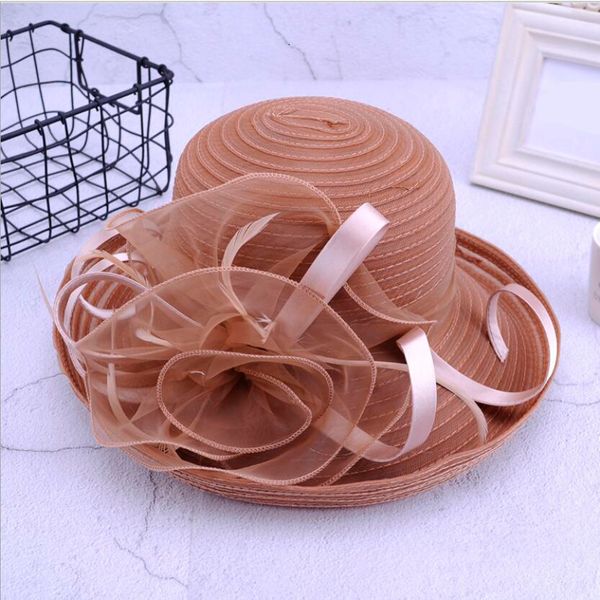 wide brim hats bucket women sun satin feather summer uv protection beach cap party wedding church 230215, Blue;gray
wide brim hats bucket women sun satin feather summer uv protection beach cap party wedding church 230215, Blue;gray