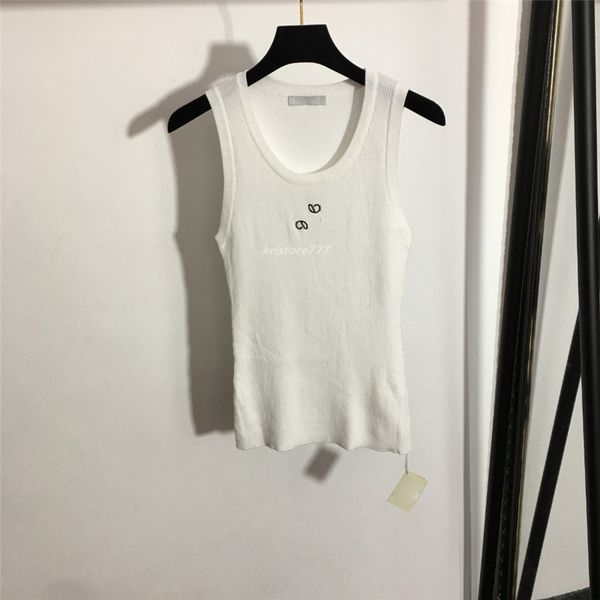 2023 fw women's knits vest tee designer crop with letter embroidery shirts casual runway designer high end brand elasticity stretch sl, White
2023 fw women's knits vest tee designer crop with letter embroidery shirts casual runway designer high end brand elasticity stretch sl, White