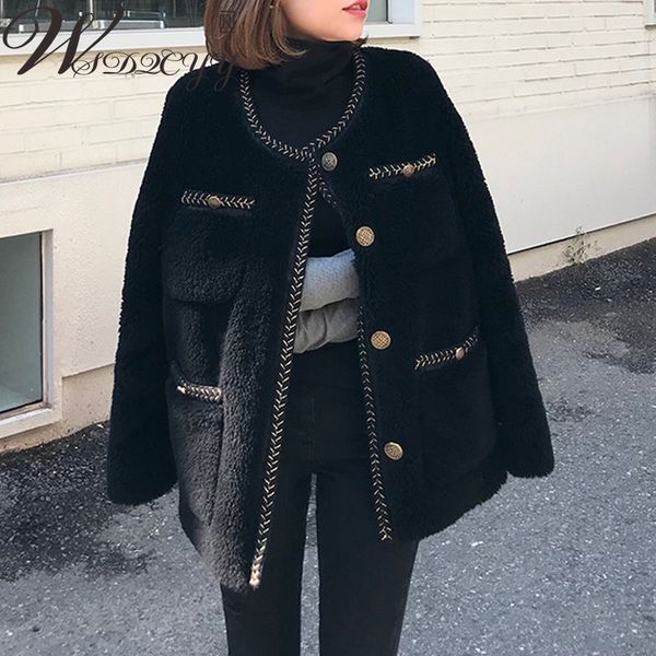 womens jackets korean women tweed jacket lamb patchwork round neck cardigans coat ladies elegant long sleeve outwear singlebreasted oversize, Black;brown
womens jackets korean women tweed jacket lamb patchwork round neck cardigans coat ladies elegant long sleeve outwear singlebreasted oversize, Black;brown