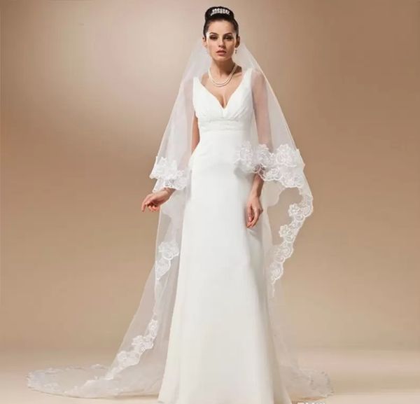 white/ivory lace wedding veil long brildal veil lace edge catherdral length net wedding accessories, Black
white/ivory lace wedding veil long brildal veil lace edge catherdral length net wedding accessories, Black