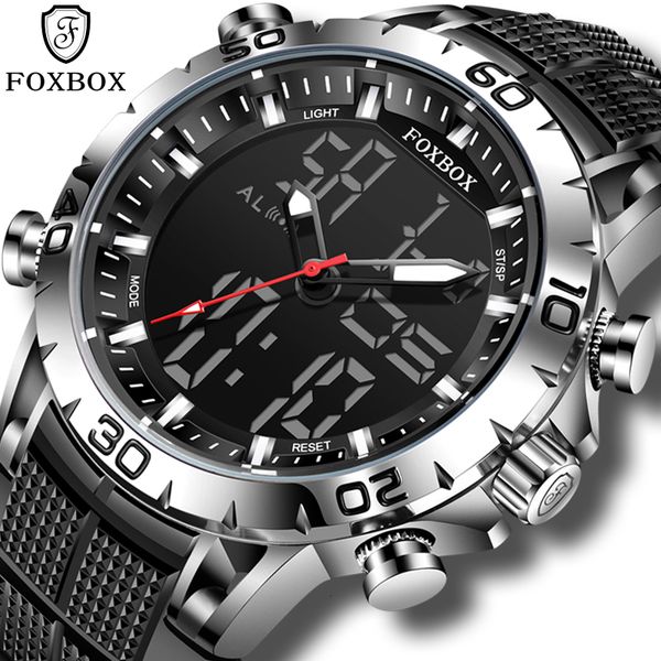 wristwatches foxbox sport mens watches brand luxury dual display quartz watch for men military waterproof clock digital electronic watch 230, Slivery;brown
wristwatches foxbox sport mens watches brand luxury dual display quartz watch for men military waterproof clock digital electronic watch 230, Slivery;brown
