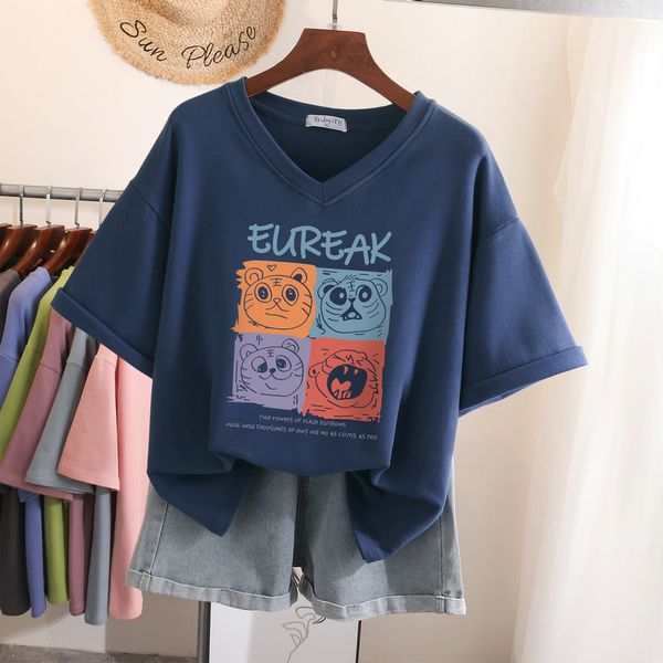 women's plus size t-shirt 100% cotton l-6xl t shirt plus size tshirt short sleeve women summer cartoon print couple v neck oversized t, Black
women's plus size t-shirt 100% cotton l-6xl t shirt plus size tshirt short sleeve women summer cartoon print couple v neck oversized t, Black