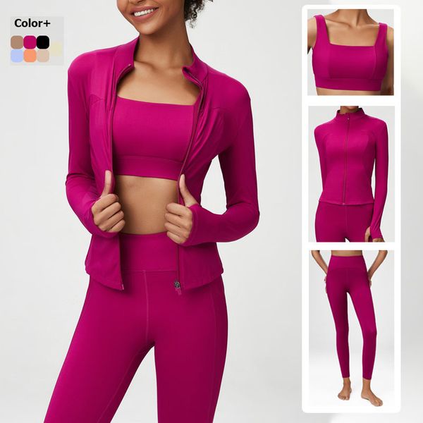 women's tracksuits 23 pieces fitness yoga set women solid color stretch athletic suit bra zipper jacket high waist leggings female spor, Gray
women's tracksuits 23 pieces fitness yoga set women solid color stretch athletic suit bra zipper jacket high waist leggings female spor, Gray