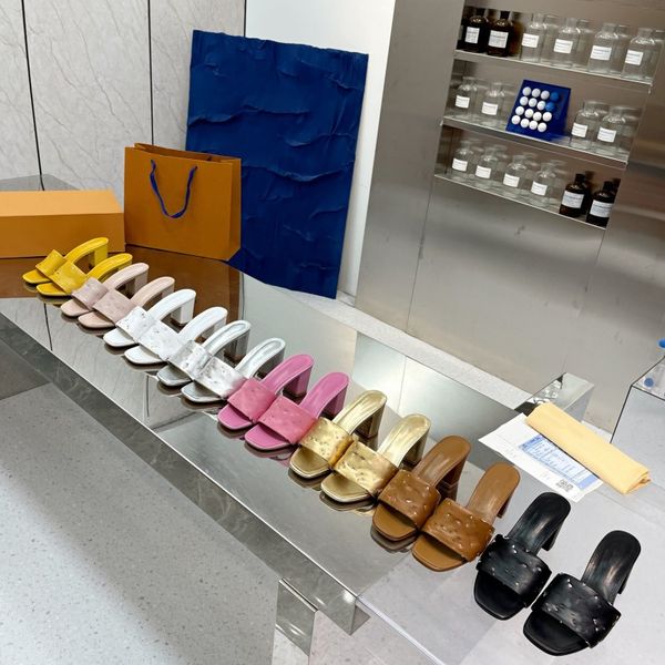 2023 monograms 6.5cm heel slipper designer women high heels slippers revival mule block heel summer shoes women pool slides old flower sanda, Black
2023 monograms 6.5cm heel slipper designer women high heels slippers revival mule block heel summer shoes women pool slides old flower sanda, Black