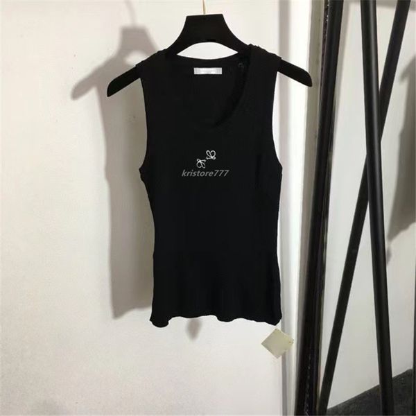 23ss fw women's knits vest tee designer crop with letter embroidery shirts casual runway designer high end brand elasticity stretch sl, White
23ss fw women's knits vest tee designer crop with letter embroidery shirts casual runway designer high end brand elasticity stretch sl, White