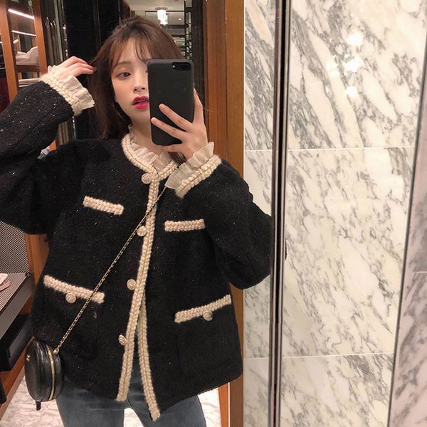 womens jackets lace bright black tweed women coat autumn korean jacket outerwear channel style vintage clothing cropped stripeed coats 23021, Black;brown
womens jackets lace bright black tweed women coat autumn korean jacket outerwear channel style vintage clothing cropped stripeed coats 23021, Black;brown