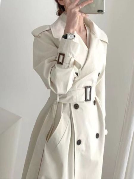 women's trench coats 2023 women coat white double breasted long spring sashes korean female windbreaker 230215, Tan;black
women's trench coats 2023 women coat white double breasted long spring sashes korean female windbreaker 230215, Tan;black