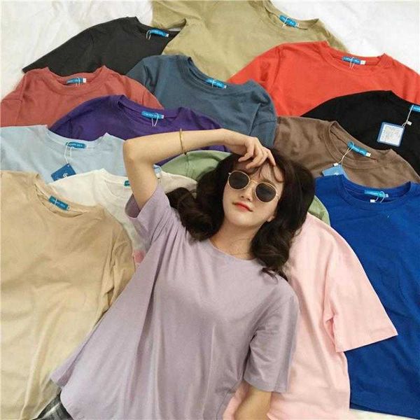 women's t-shirt 16 color macaron shortsleeved summer women's loose solid color tshirt women's shortsleeved loose oneck basic, White
women's t-shirt 16 color macaron shortsleeved summer women's loose solid color tshirt women's shortsleeved loose oneck basic, White