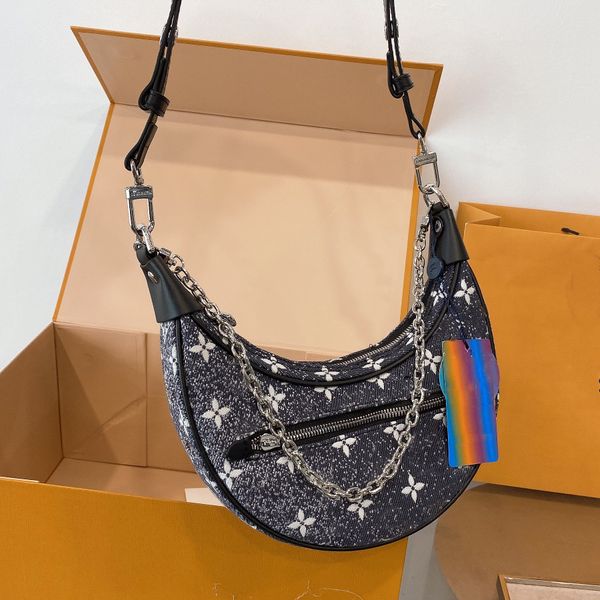 Hot Luxury Designer Women Shoulder Bag Purse Elegant Half Moon chains Hobos Crossbody Bags Banquet Shopping Wedding Leisure Business Package Bag