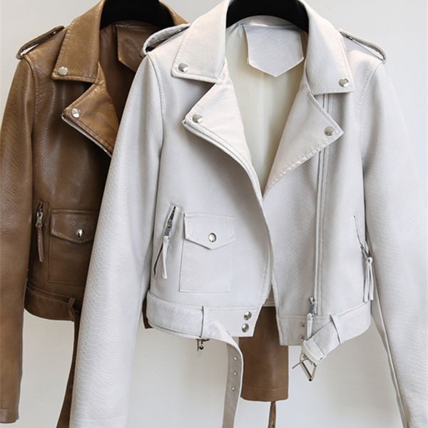 women's leather faux leather ftlzz spring autumn women faux leather jacket slim streetwear khaki leather coat biker moto jacket with be, Black
women's leather faux leather ftlzz spring autumn women faux leather jacket slim streetwear khaki leather coat biker moto jacket with be, Black