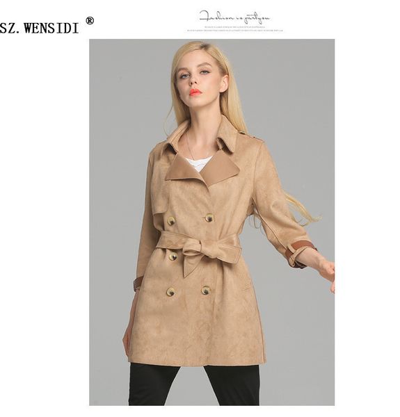 women's trench coats three szwensidi quarter long trench coat women buckskin quality over slim women's outerwear 230215, Tan;black
women's trench coats three szwensidi quarter long trench coat women buckskin quality over slim women's outerwear 230215, Tan;black