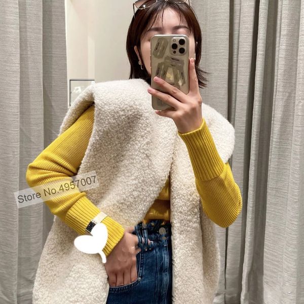 women's vests ladies wool blend sleeveless jacket women simple style round neckline coat 230215, Black;white
women's vests ladies wool blend sleeveless jacket women simple style round neckline coat 230215, Black;white