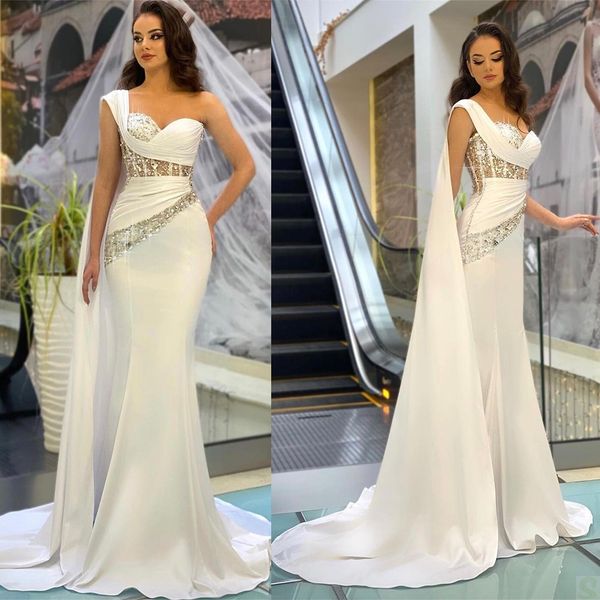 summer crystal mermaid wedding dress sparkly one shoulder beading backless bridal gowns vestido de casamento, White
summer crystal mermaid wedding dress sparkly one shoulder beading backless bridal gowns vestido de casamento, White
