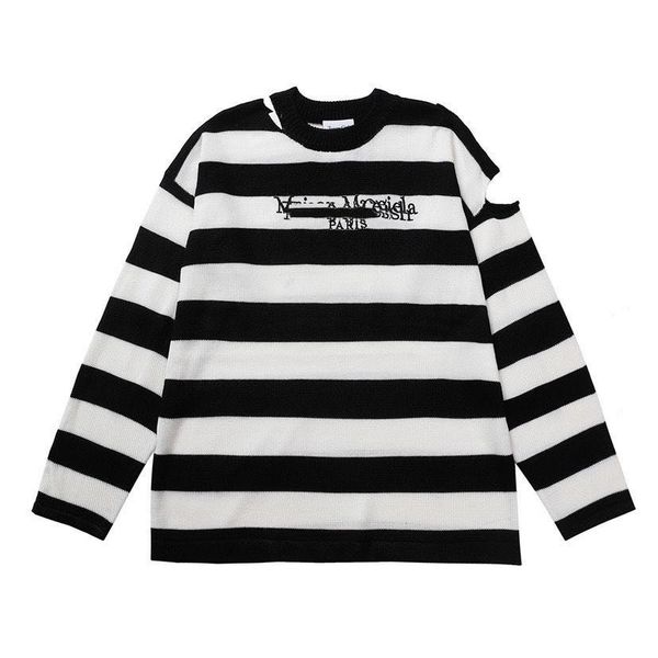 margiela majella knitted sweater overlap embroidery lazy loose stripes new, White;black
margiela majella knitted sweater overlap embroidery lazy loose stripes new, White;black