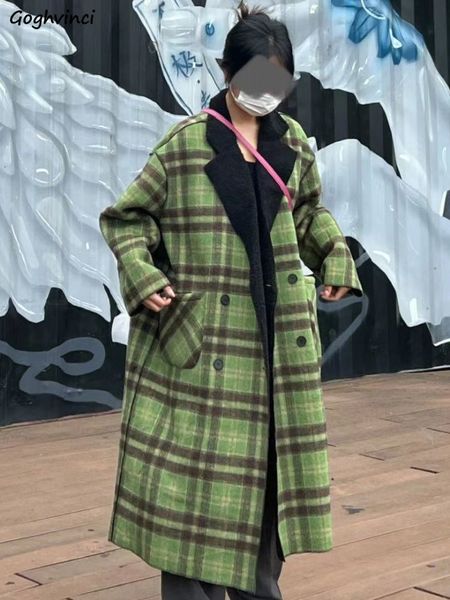 women's jackets blend wear both sides wool outwear autumn winter vintage xlong fashion green plaid harajuku allmatch aesthetic mujer 23, Black;brown
women's jackets blend wear both sides wool outwear autumn winter vintage xlong fashion green plaid harajuku allmatch aesthetic mujer 23, Black;brown